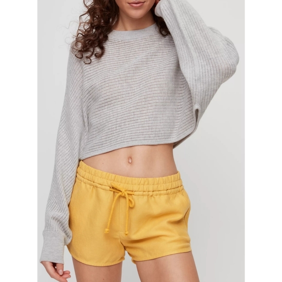 Aritzia Wilfred Lolan Cropped Sweater Light Grey Size XXS - Picture 2 of 16